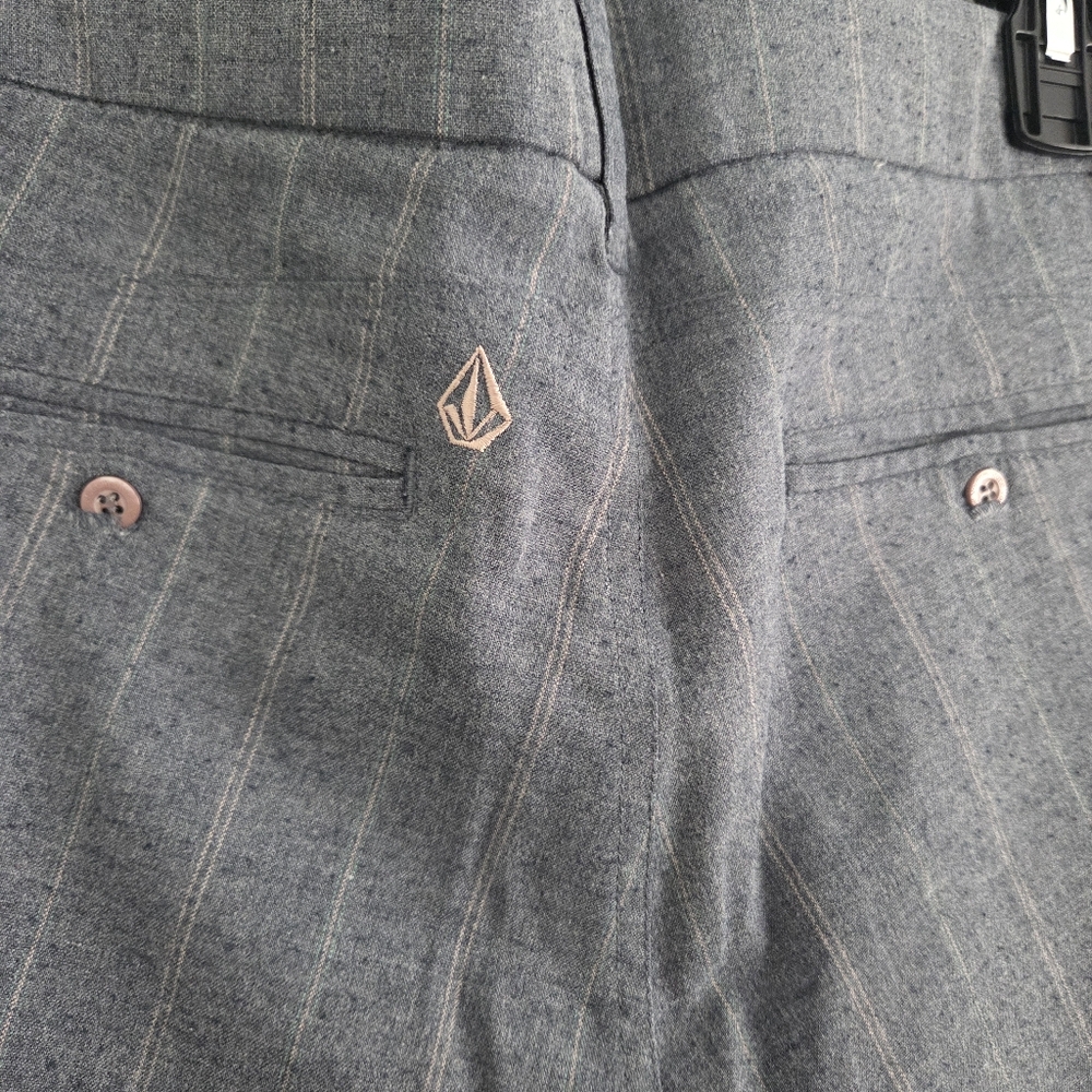 Volcom Charcoal Pinstripe Wide Leg Dress Pants  Juniors Sz7 Y2K - Picture 5 of 5